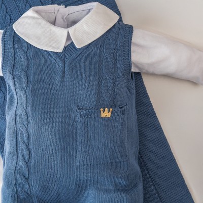  Saída de Maternidade Príncipe - Azul Jeans